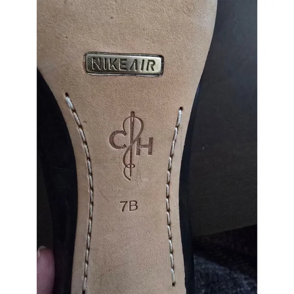 Women's Cole Haan Black & Gray Oxford Heels Sz 7 OfficeSiren 3.5in heel Nike Air - Picture 3 of 7